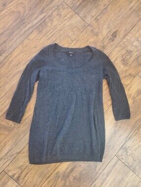Express Charcoal Gray Scoop Neck Tunic Sweater XS